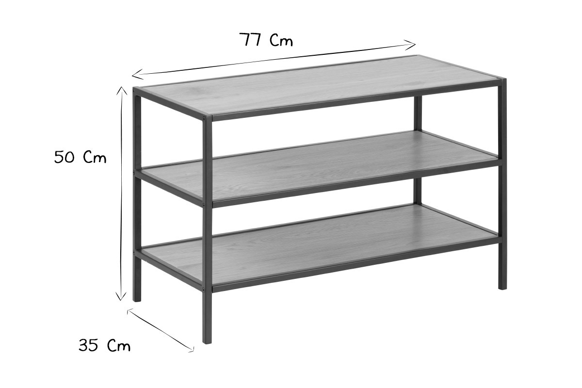 Industrieller Schuhschrank aus Metall und Holz TRESCA