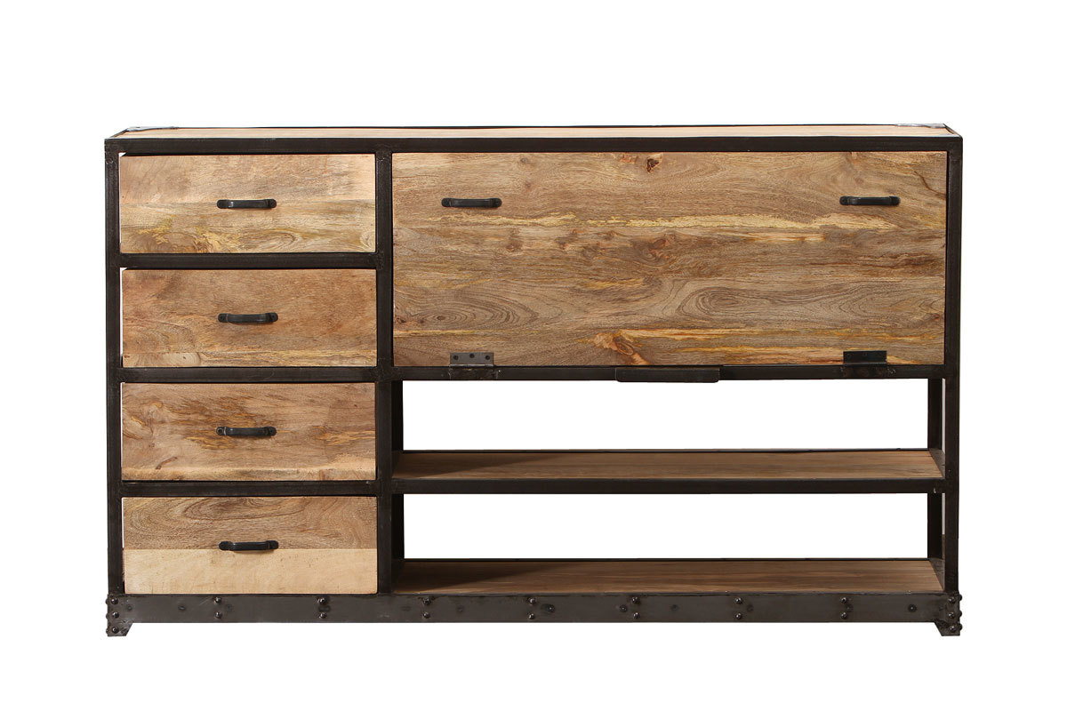 Industrielles Design-Sideboard INDUSTRIA aus Massivholz