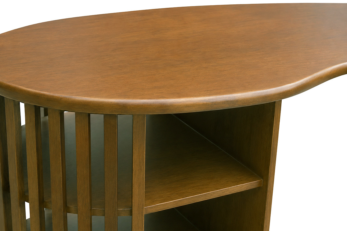 Insel - Bartisch mit Stauraum aus massivem dunklem Mangoholz H90 cm LOBIO