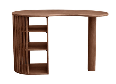 Insel - Bartisch mit Stauraum aus massivem dunklem Mangoholz H90 cm LOBIO