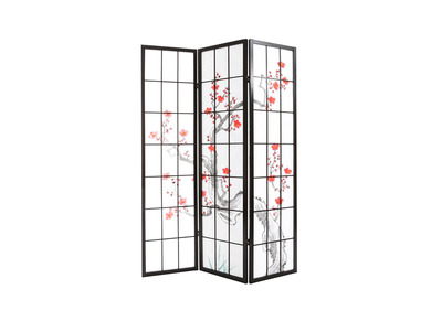 Japanischer Paravent aus schwarzem Holz und Papier SAKURA - Japanischer Paravent aus schwarzem Holz und Papier SAKURA