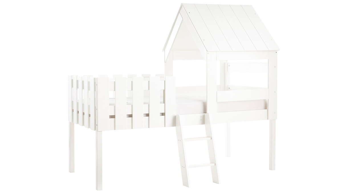 Kabinenbett Kinder mit weißem Holzrahmen NESTY HOUSE