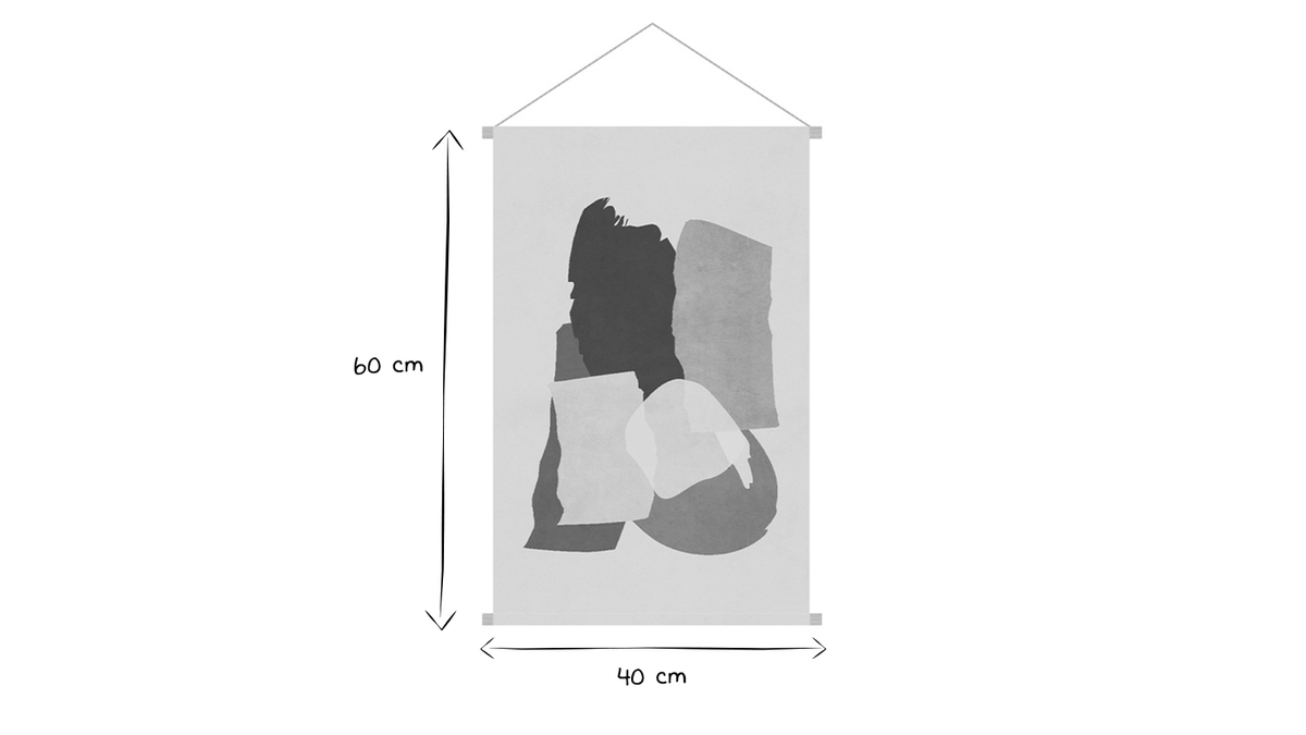 Kakemono abstraktes Motiv auf beigem Hintergrund B40 cm SAFI