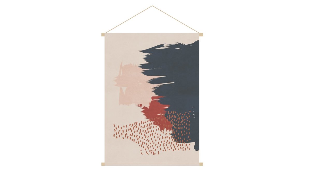 Kakemono abstraktes Motiv auf beigem Hintergrund B40 x H60 cm SIWA