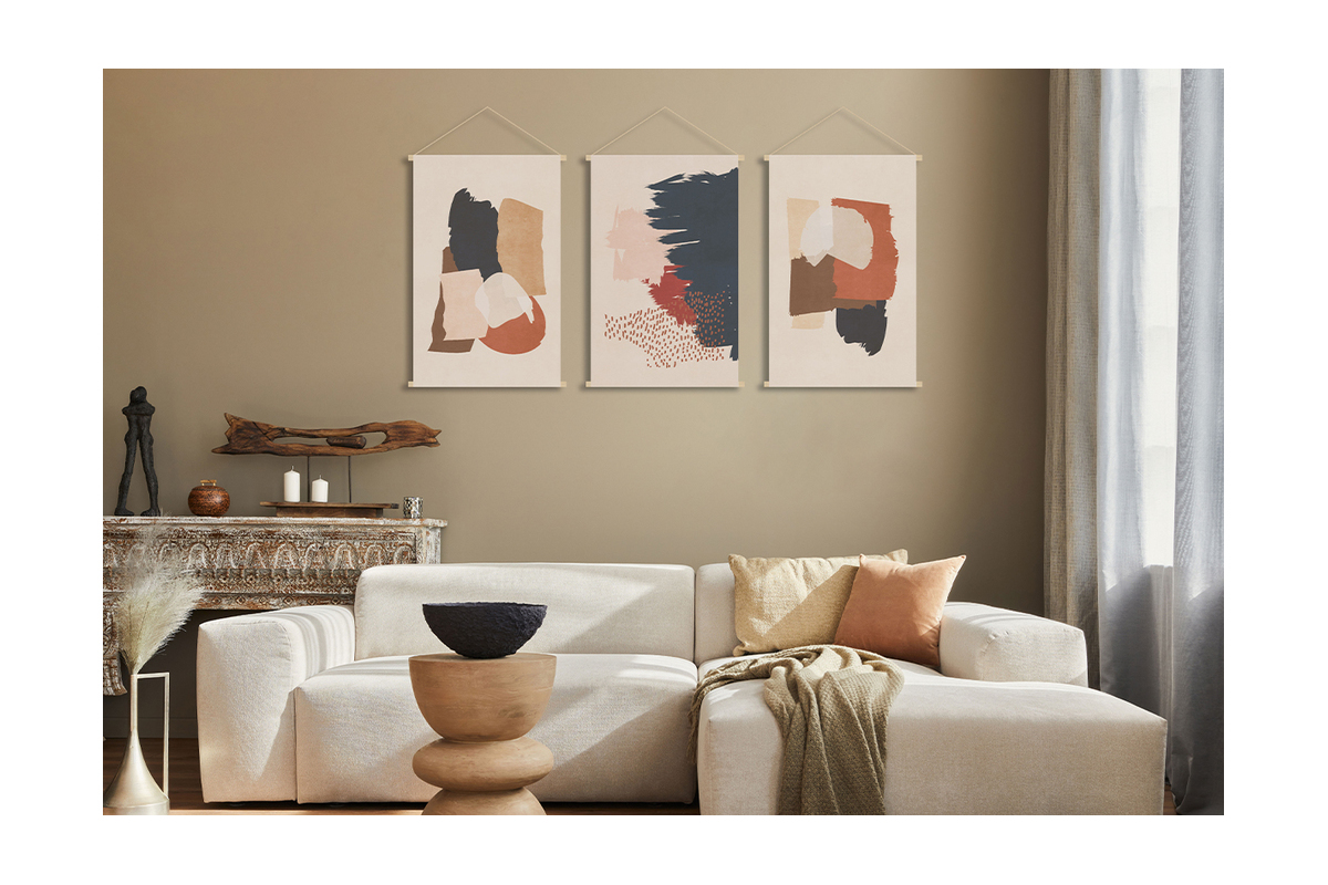 Kakemono abstraktes Motiv auf beigem Hintergrund B40 x H60 cm SIWA