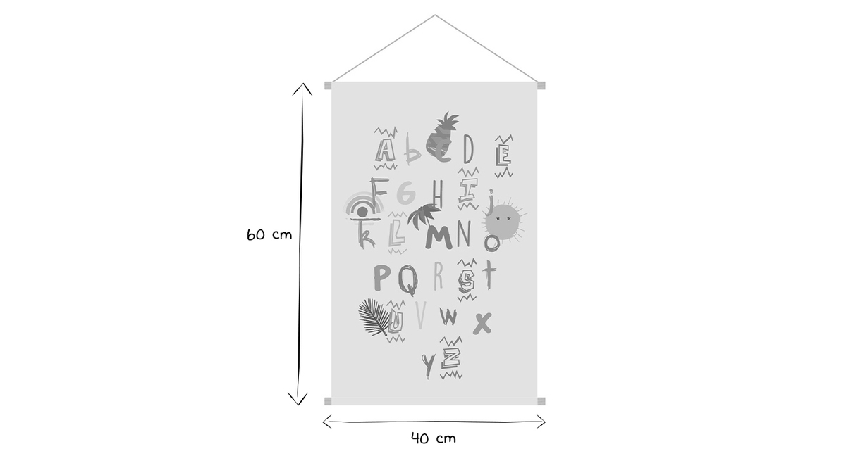 Kakemono für Kinder Alphabet L40 x B60 cm PEPS