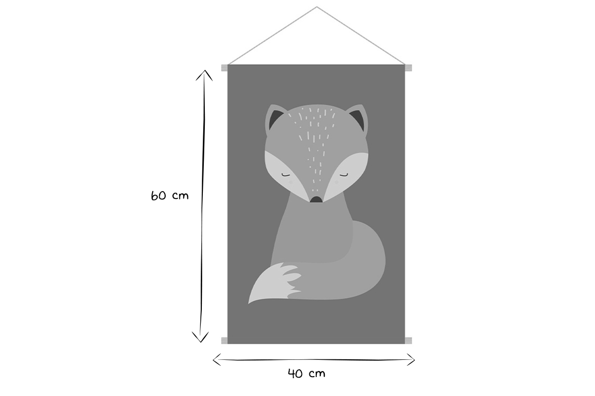 Kakemono fr Kinder Fuchs L40 x B60 cm CRAFTY