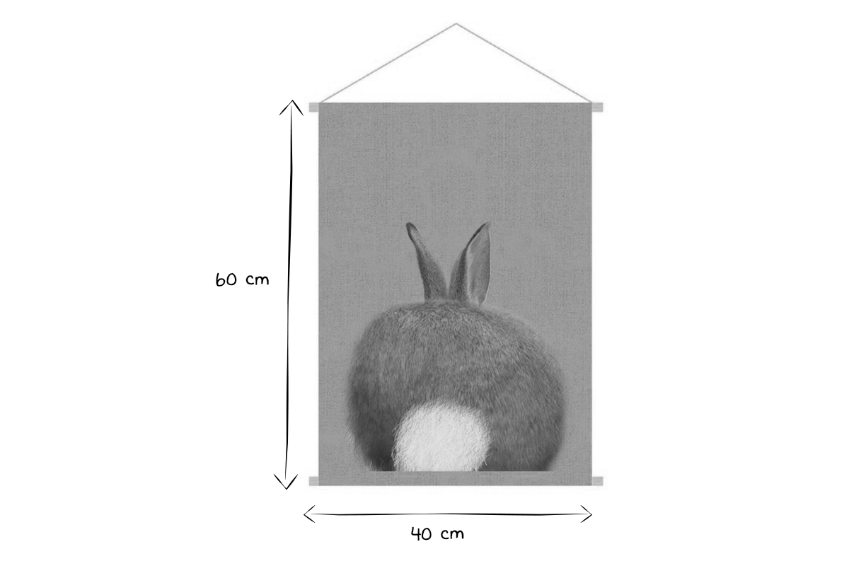 Kakemono fr Kinder Hase L40 x B60 cm HOUPETTE
