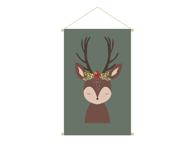 Kakemono für Kinder Reh L40 x B60 cm LOVELY