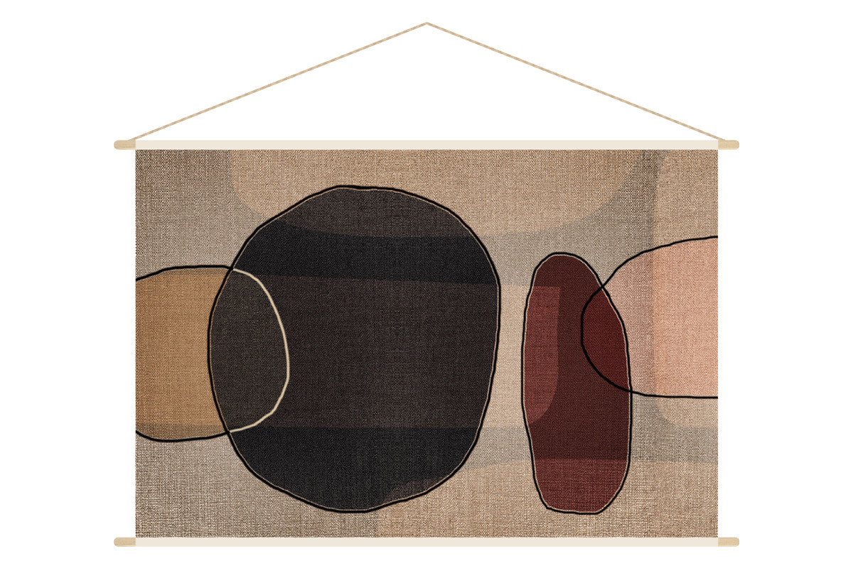 Kakemono mit abstrakte Formen L150 x B100 cm ARON