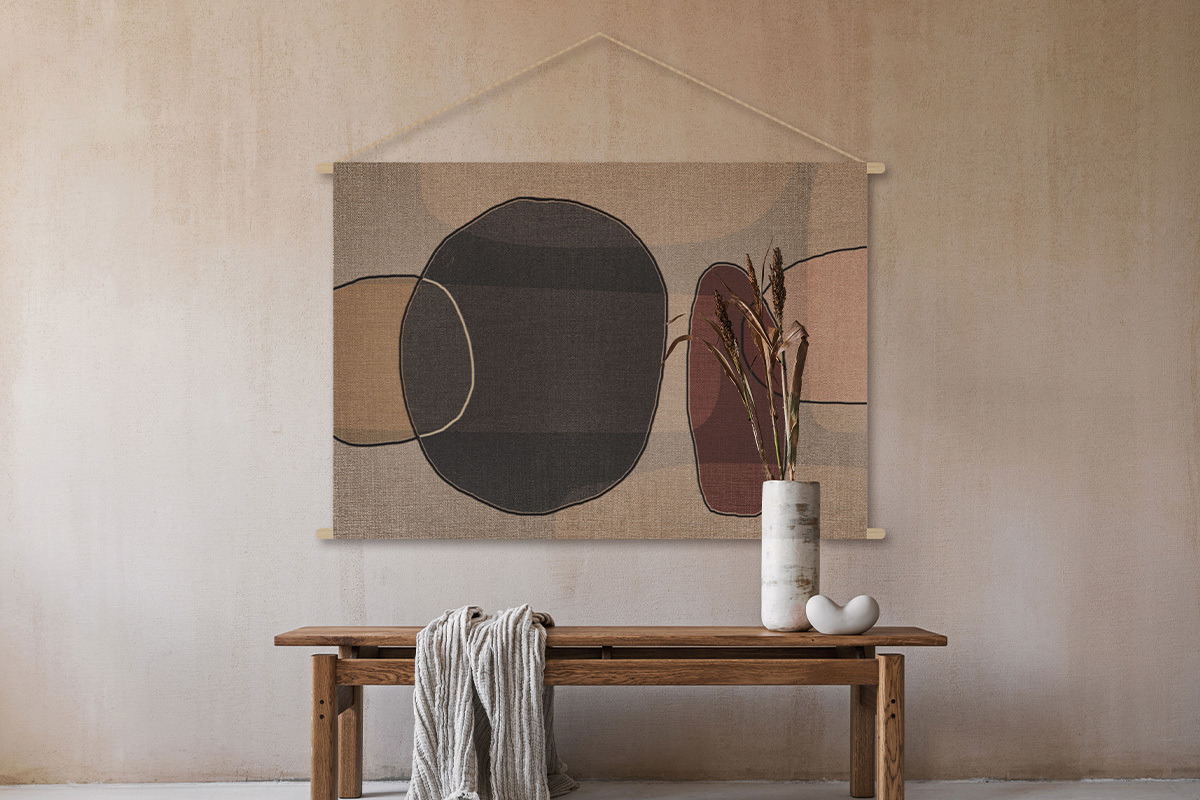 Kakemono mit abstrakte Formen L150 x B100 cm ARON