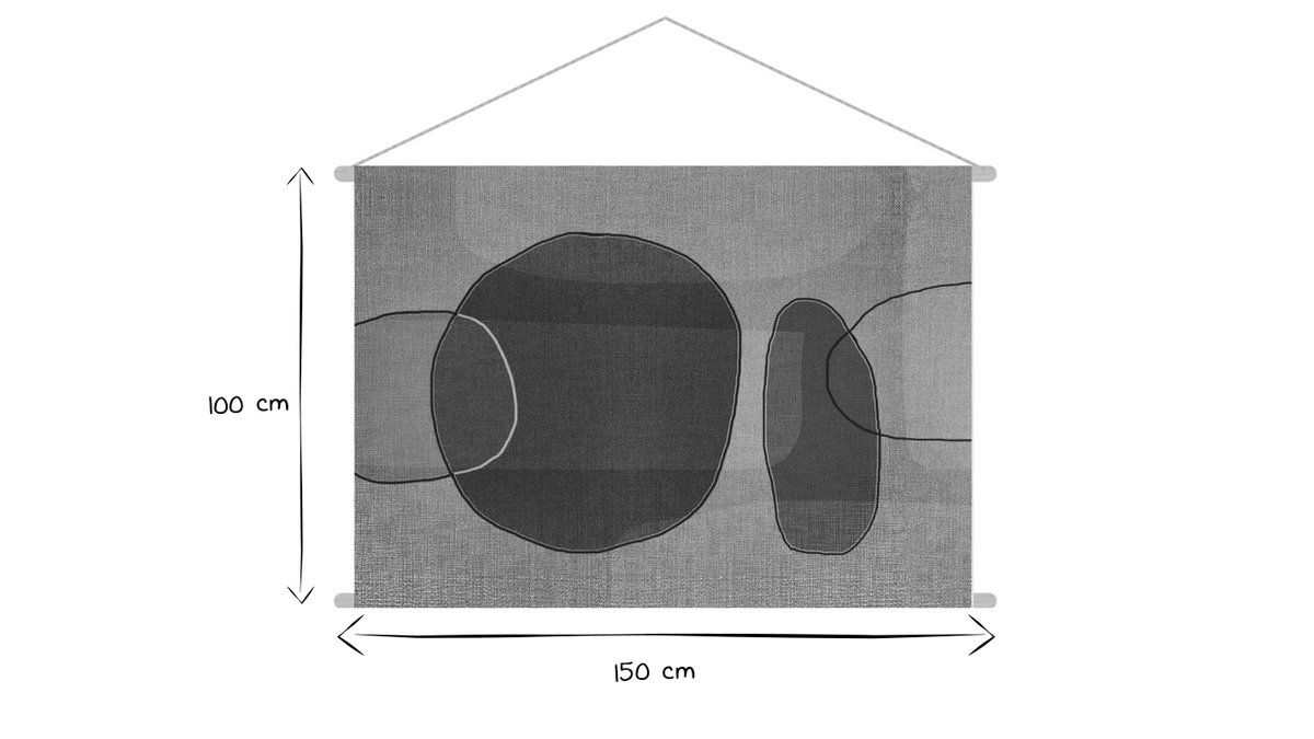 Kakemono mit abstrakte Formen L150 x B100 cm ARON