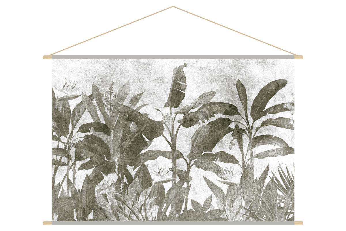 Kakemono Pflanzenwelt schwarz-wei L150 x B100 cm MACA