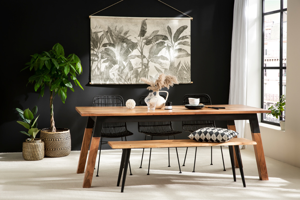 Kakemono Pflanzenwelt schwarz-wei L150 x B100 cm MACA