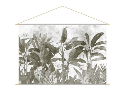 Kakemono Pflanzenwelt schwarz-weiß L150 x B100 cm MACA