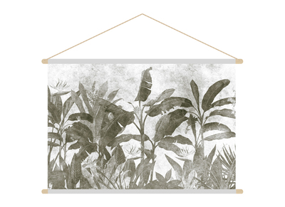 Kakemono Pflanzenwelt schwarz-weiß L90 x B60 cm MACA