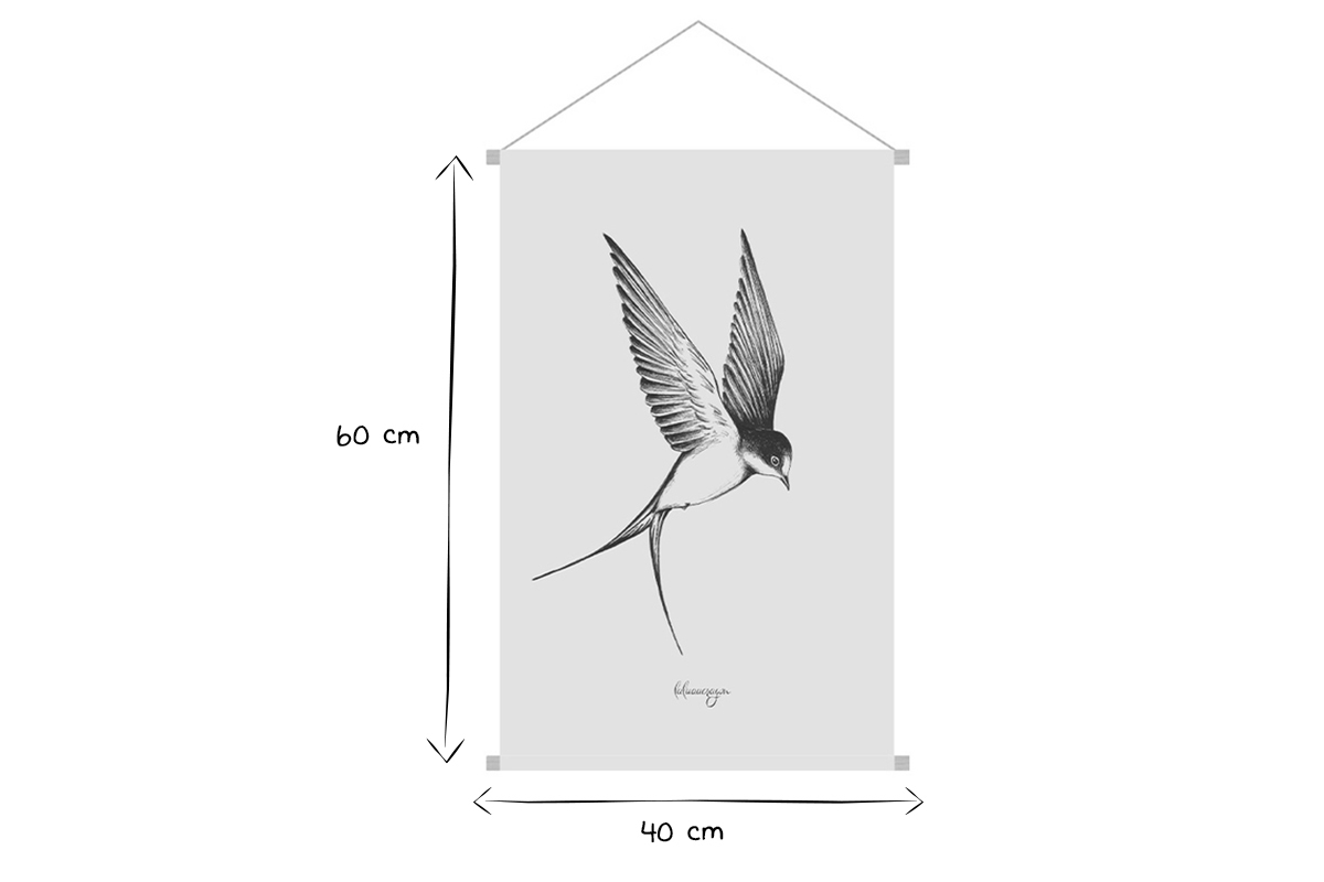 Kakemono Schwalbe L40 x B60 cm LIBERTY