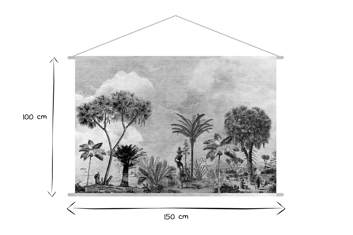 Kakemono schwarz-wei L150 x B100 cm BAMAKO
