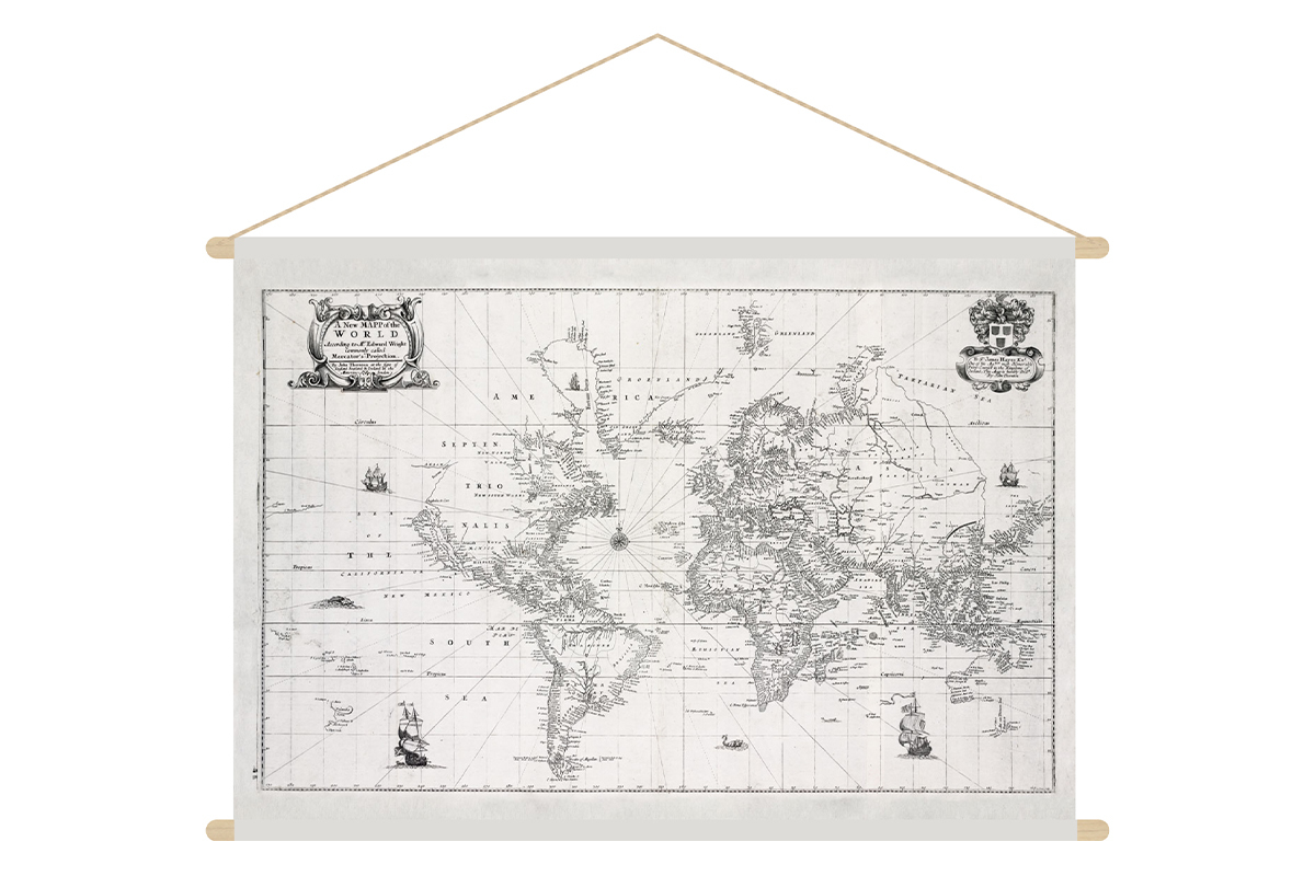 KAKEMONO Weltkarte 90x60 cm MONDE