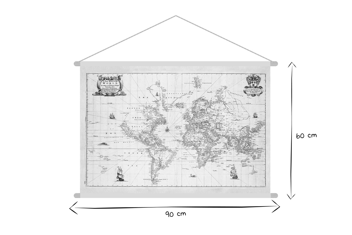 KAKEMONO Weltkarte 90x60 cm MONDE