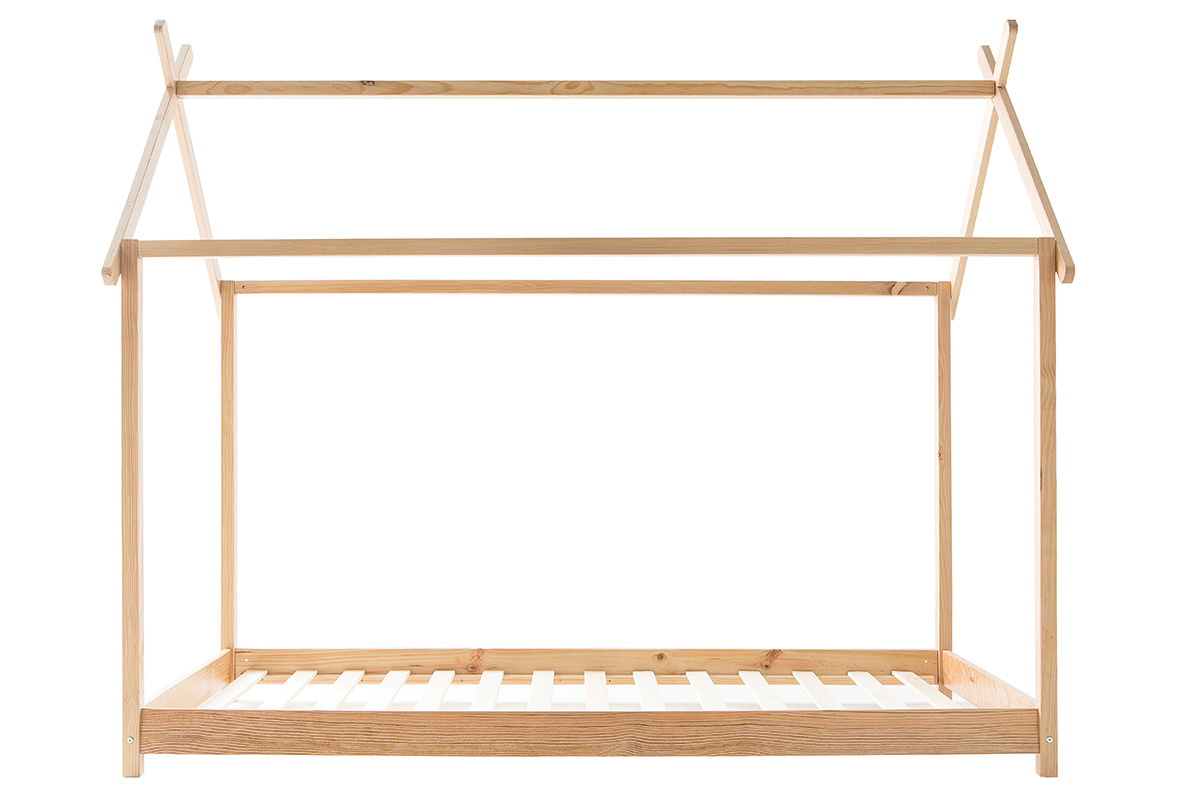 Kinder-H�ttenbett mit Lattenrost Holz 90x200 cm KBANE