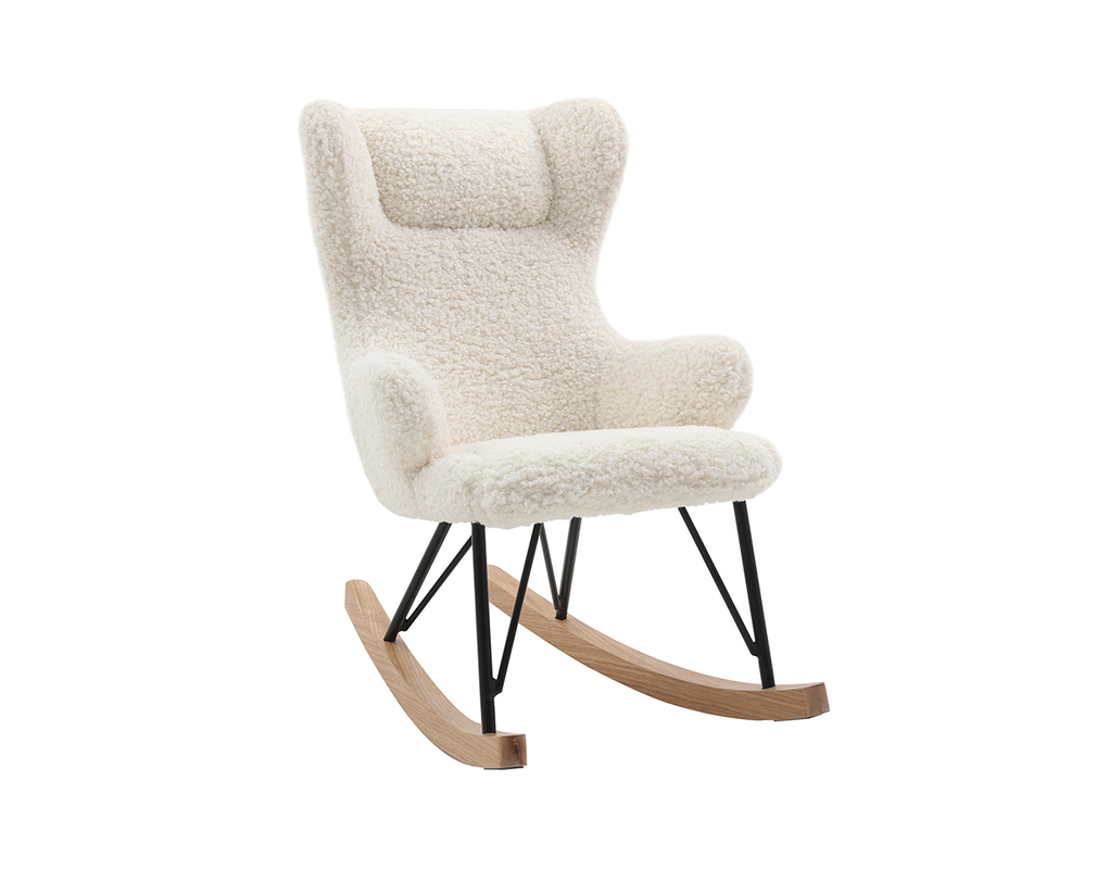 Kinder Schaukelstuhl Lammfell Optik Shaun Miliboo