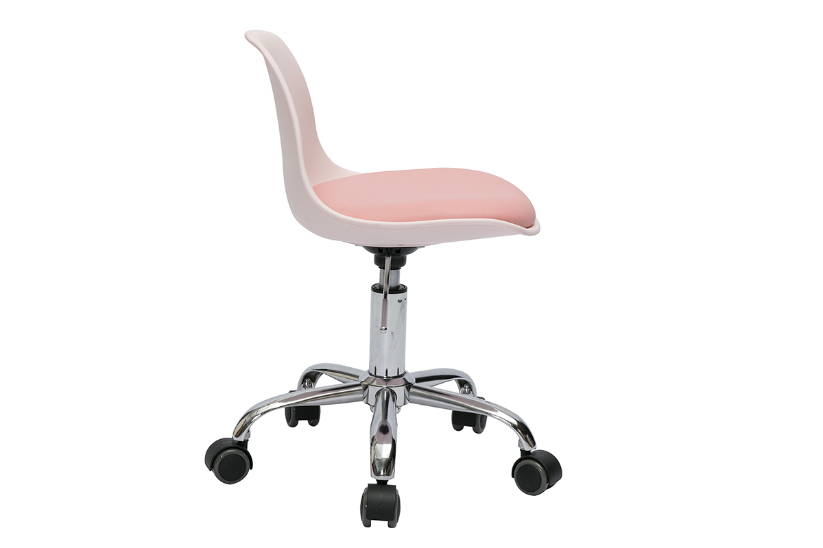 Kinderbrostuhl mit Rollen in Rosa Design STEEVY
