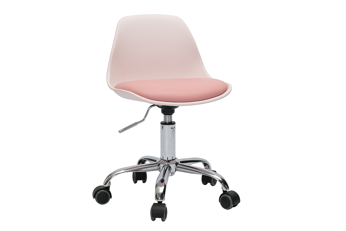 Kinderbrostuhl mit Rollen in Rosa Design STEEVY
