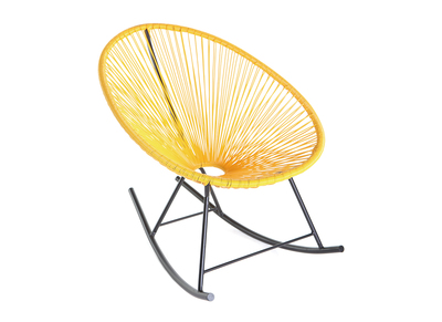 Kinderschaukelstuhl BELLAVISTA aus gelbem Kunststoffgeflecht