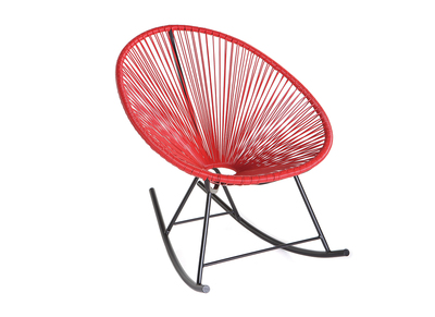 Kinderschaukelstuhl BELLAVISTA aus rotem Kunststoffgeflecht