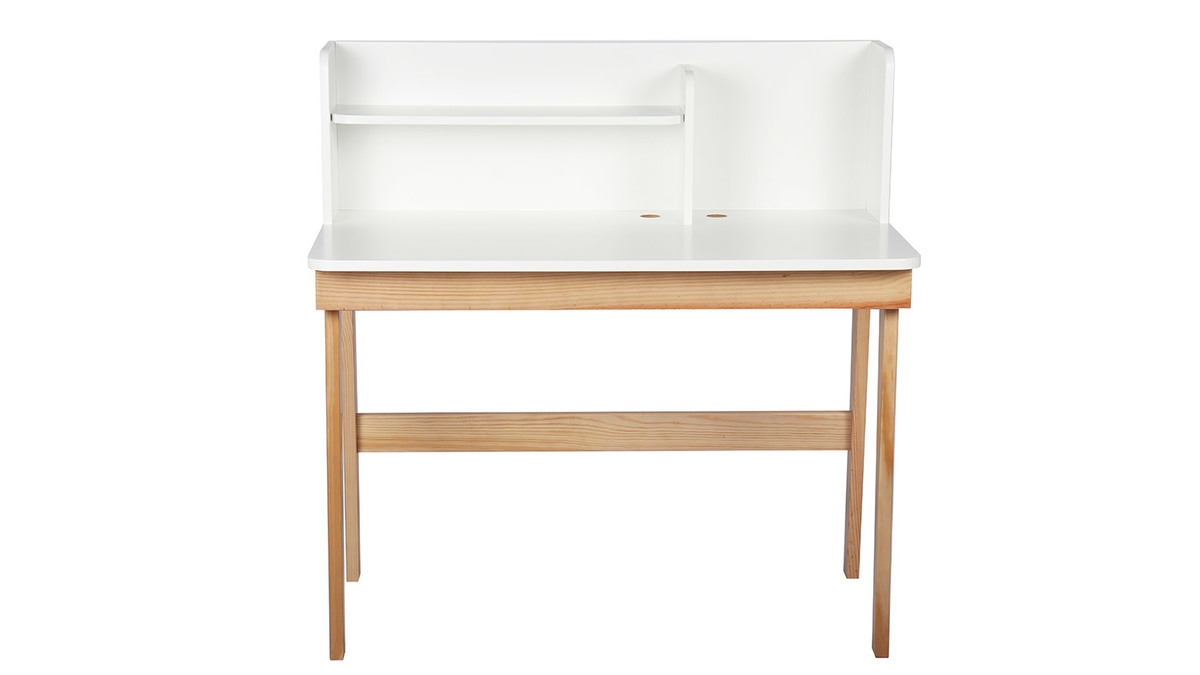 Kinderschreibtisch in Wei und Holz, L105 cm KUNG