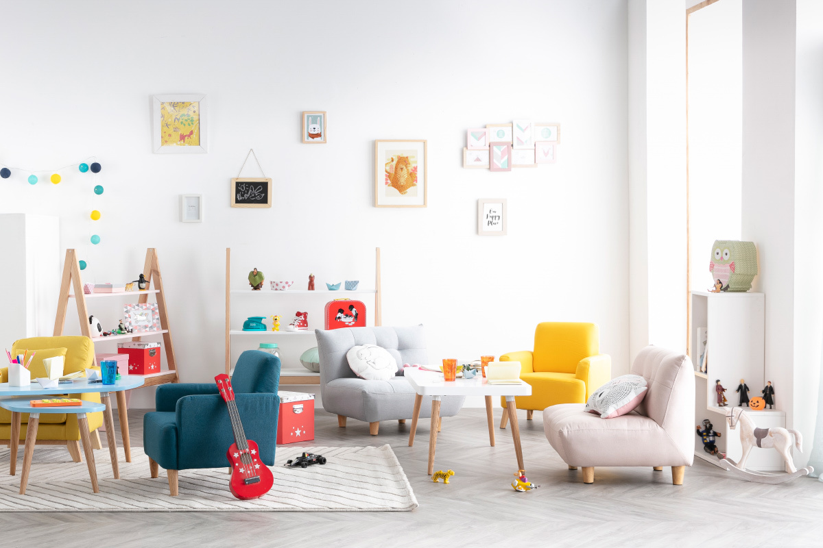 Kindersessel skandinavisch Gelb BABY ISKO