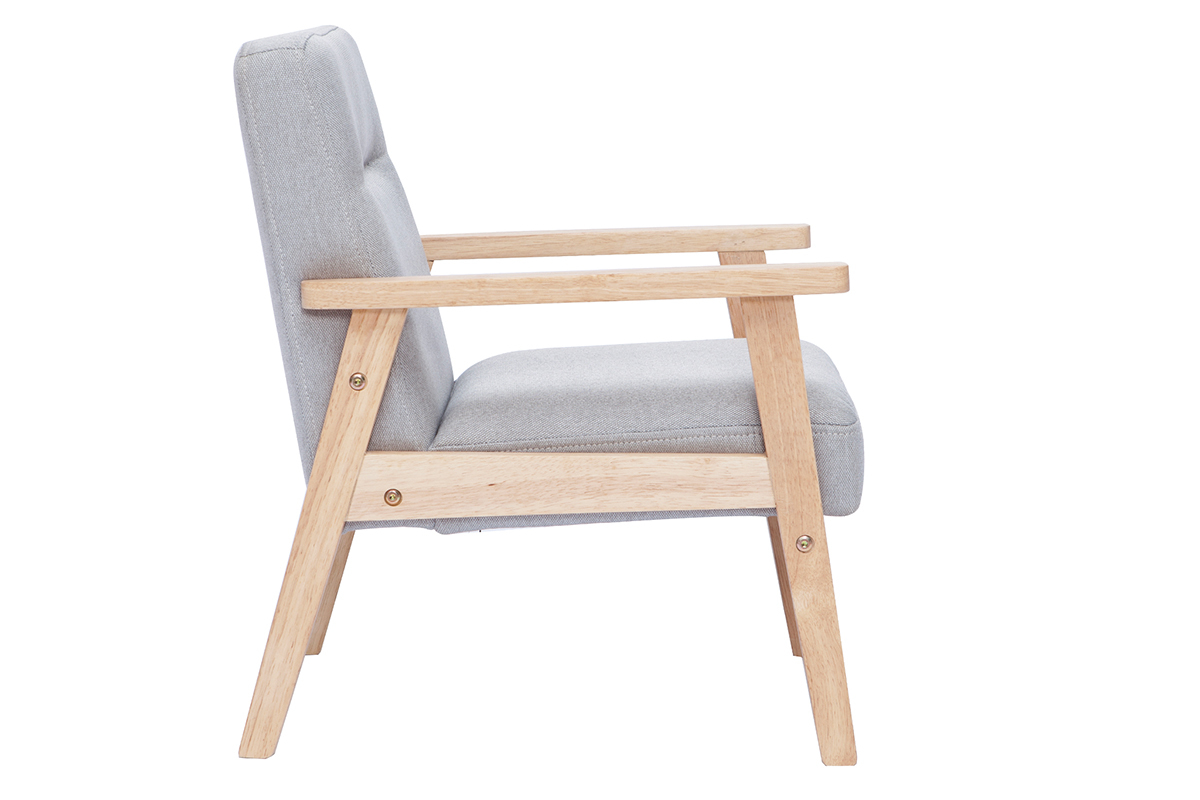 Kindersessel skandinavisch grau helles Holz ABYSS