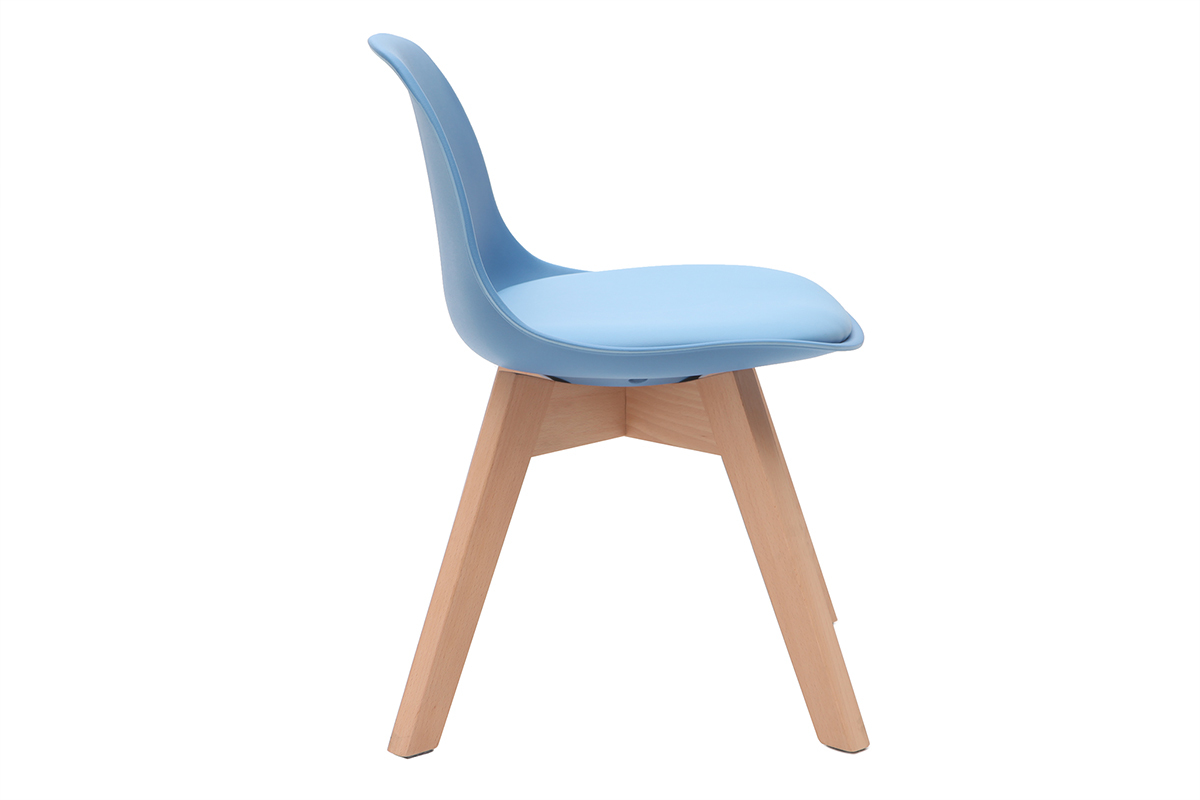 Kinderstuhl Blau mit Holzbeinen BABY PAULINE