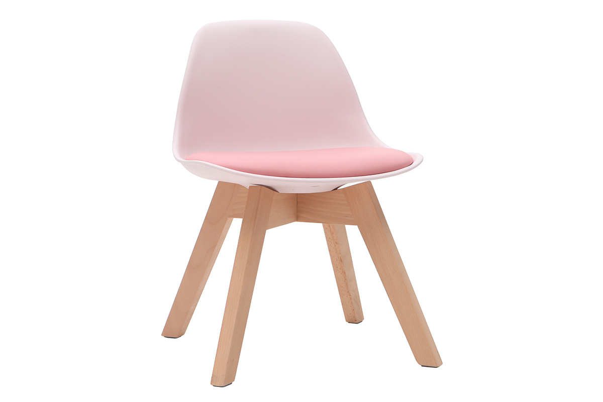 Kinderstuhl Rosa mit Holzbeinen BABY PAULINE