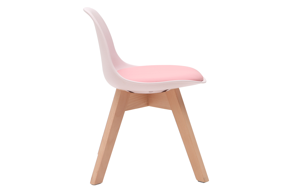 Kinderstuhl Rosa mit Holzbeinen BABY PAULINE