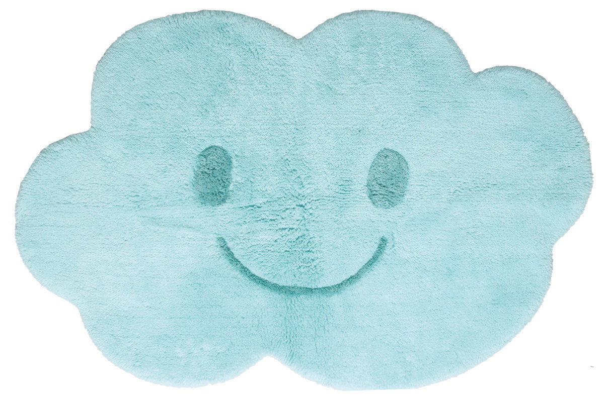 Kinderteppich aus Baumwolle Blau 75x115cm NIMBUS