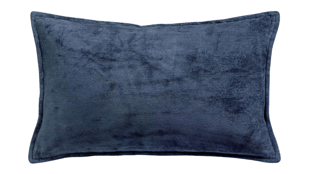 Kissen aus Velours Blau 30 x 50 cm ALOU