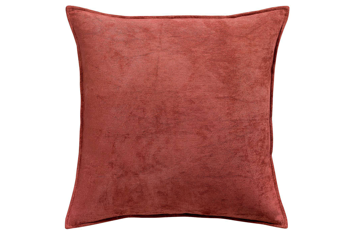 Kissen aus Velours Ziegelrot 45 x 45 cm ALOU