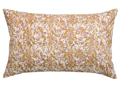 Kissen Blumenmotiv Gelb 40 x 65 cm AQUARELLE