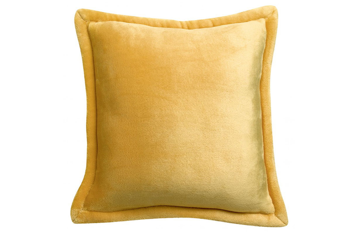 Kissen weich Currygelb 50 x 50 cm FERO