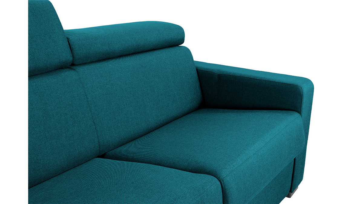 Klappsofa 3-Sitzer mit verstellbaren Kopfsttzen blaugrn NORO
