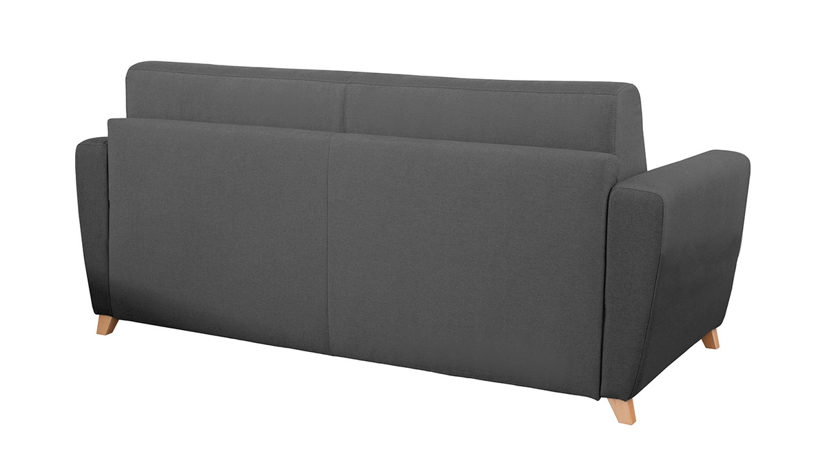 Klappsofa skandinavisch dunkelgrau und Holz GRAHAM