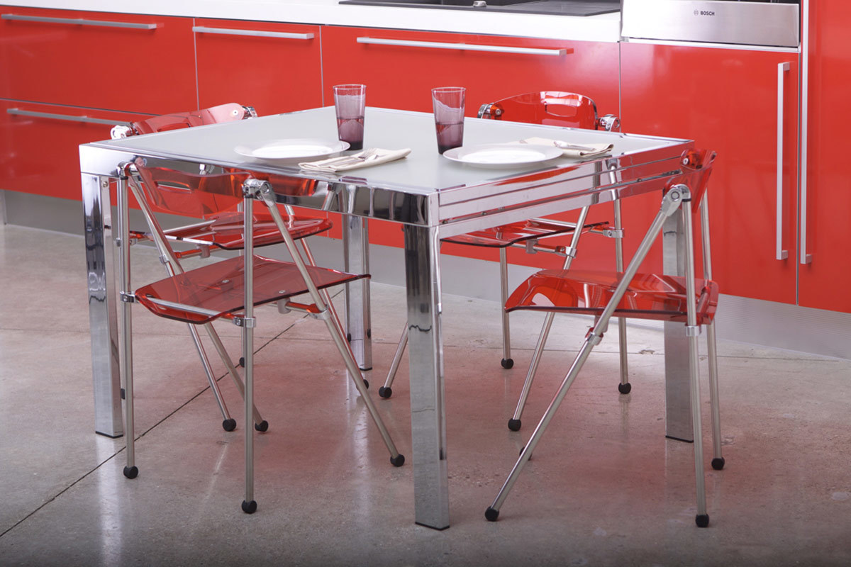 Klappstuhl aus Plexiglas Rot JULIE (4 Stck.)