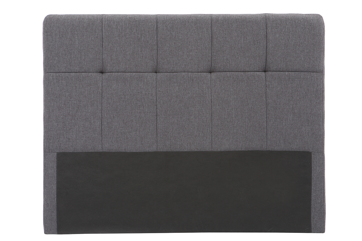 Klassischer Bettkopfteil, dunkelgrauer Stoff, 140 cm CLOVIS