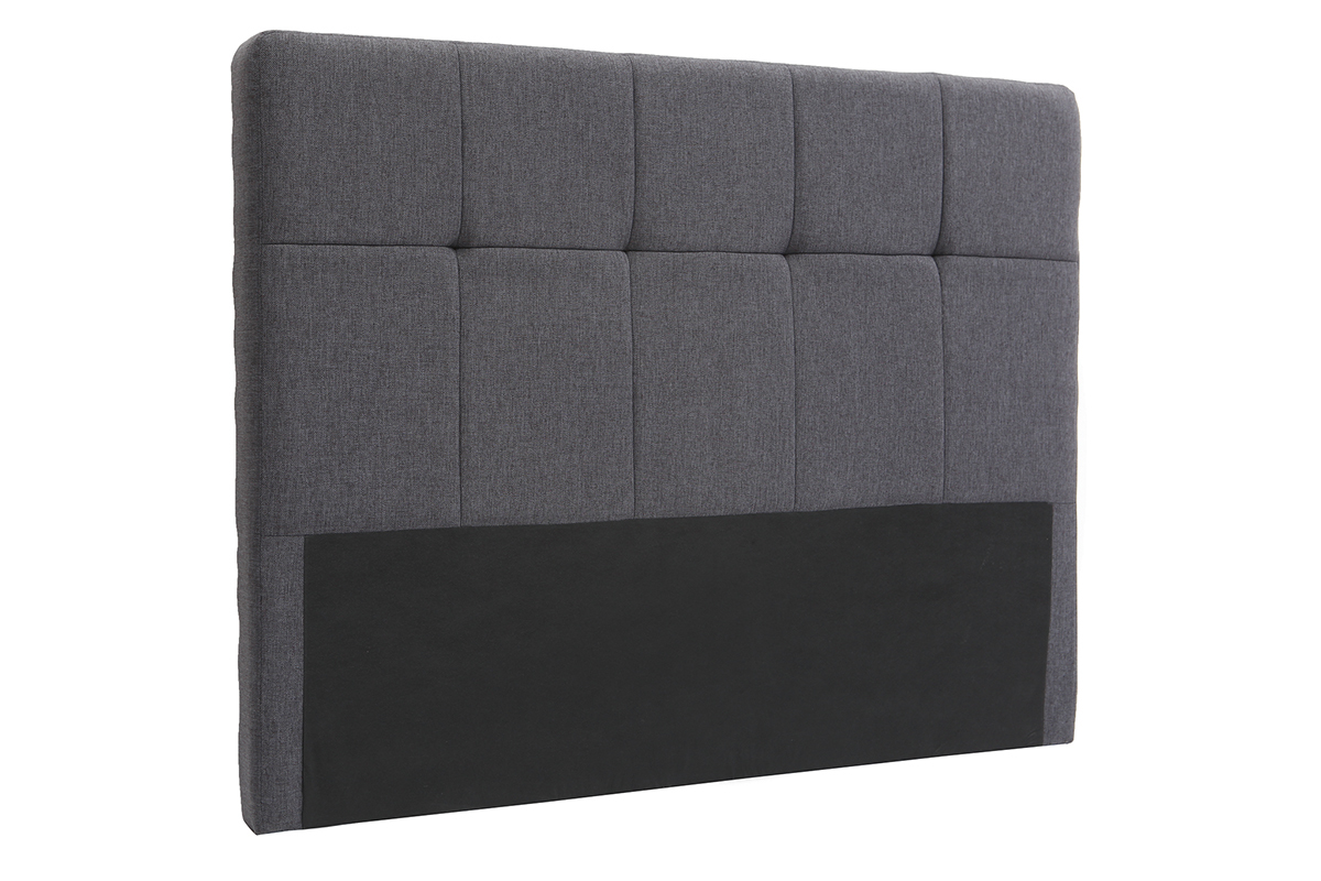 Klassischer Bettkopfteil, dunkelgrauer Stoff, 140 cm CLOVIS