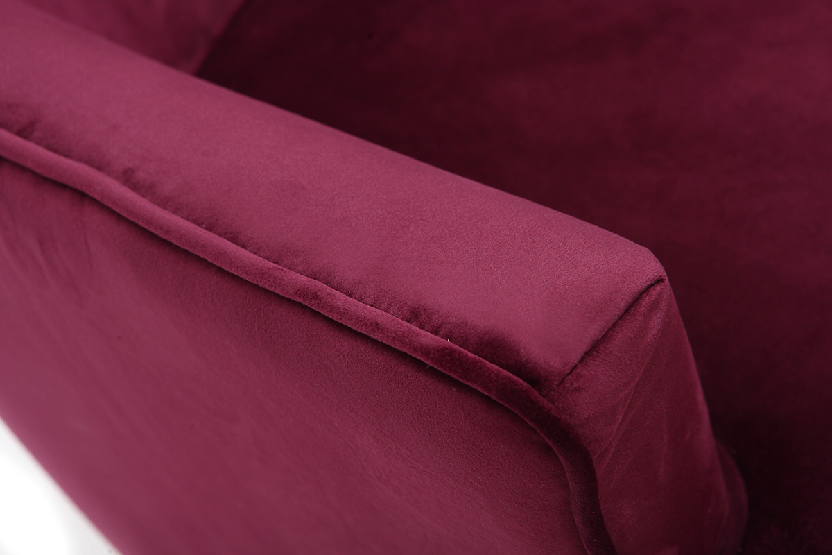 Klassischer bordeauxfarbener Samtsessel CEZANNE
