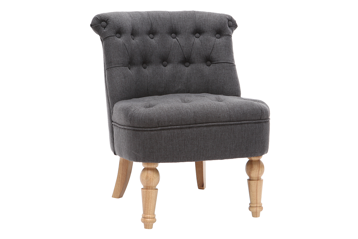 Klassischer Cocktail-Sessel, dunkelgrauer Stoff ODEON