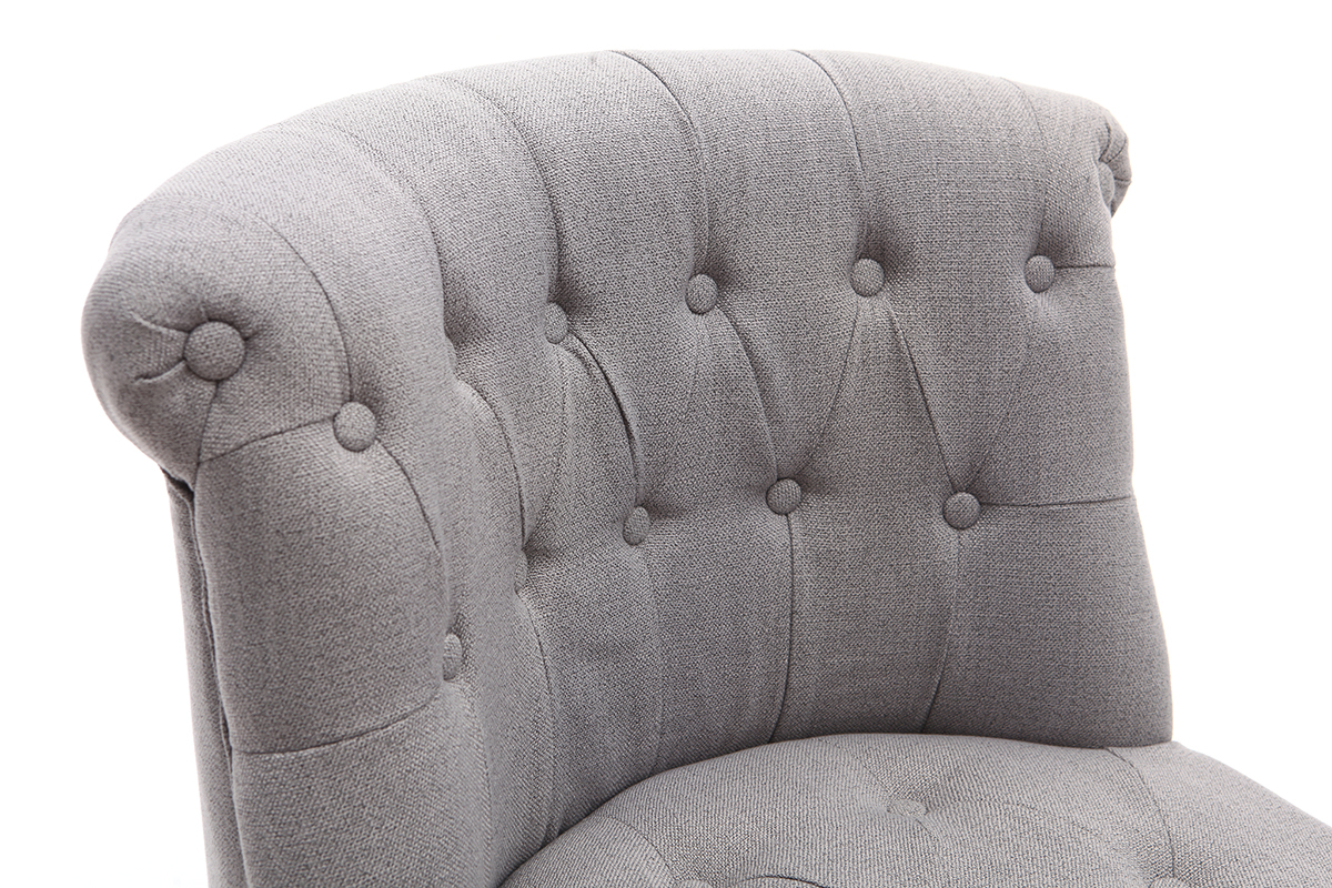 Klassischer Cocktail-Sessel, hellgrauer Stoff ODEON