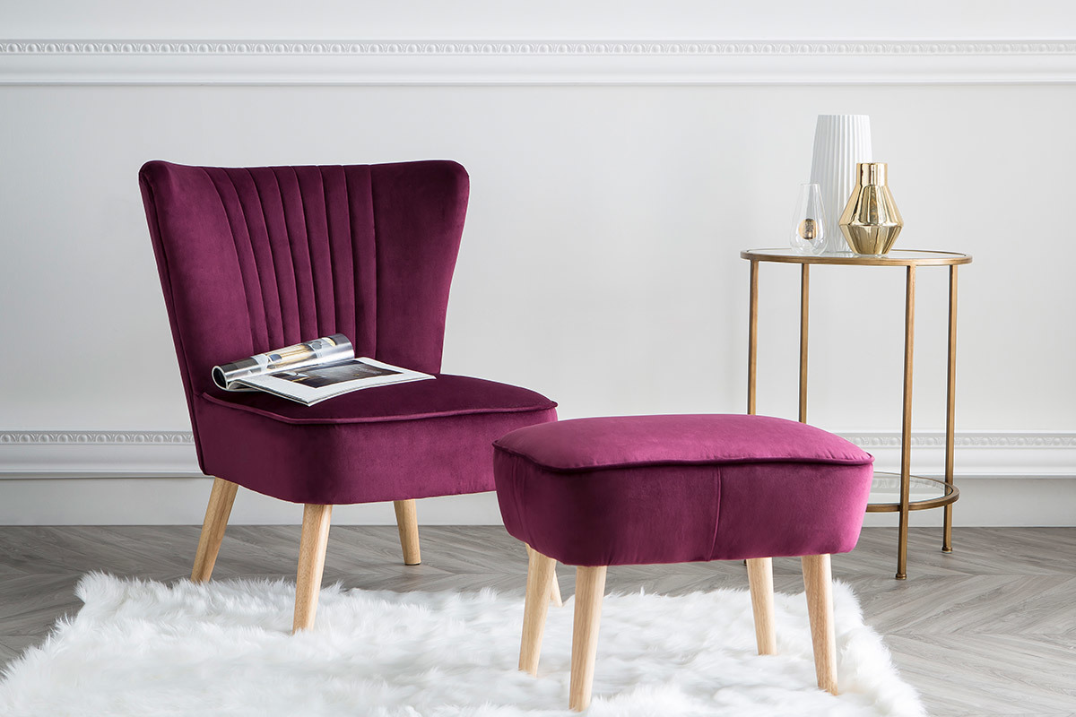 Klassischer dunkelblauer Samtsessel ZOLA